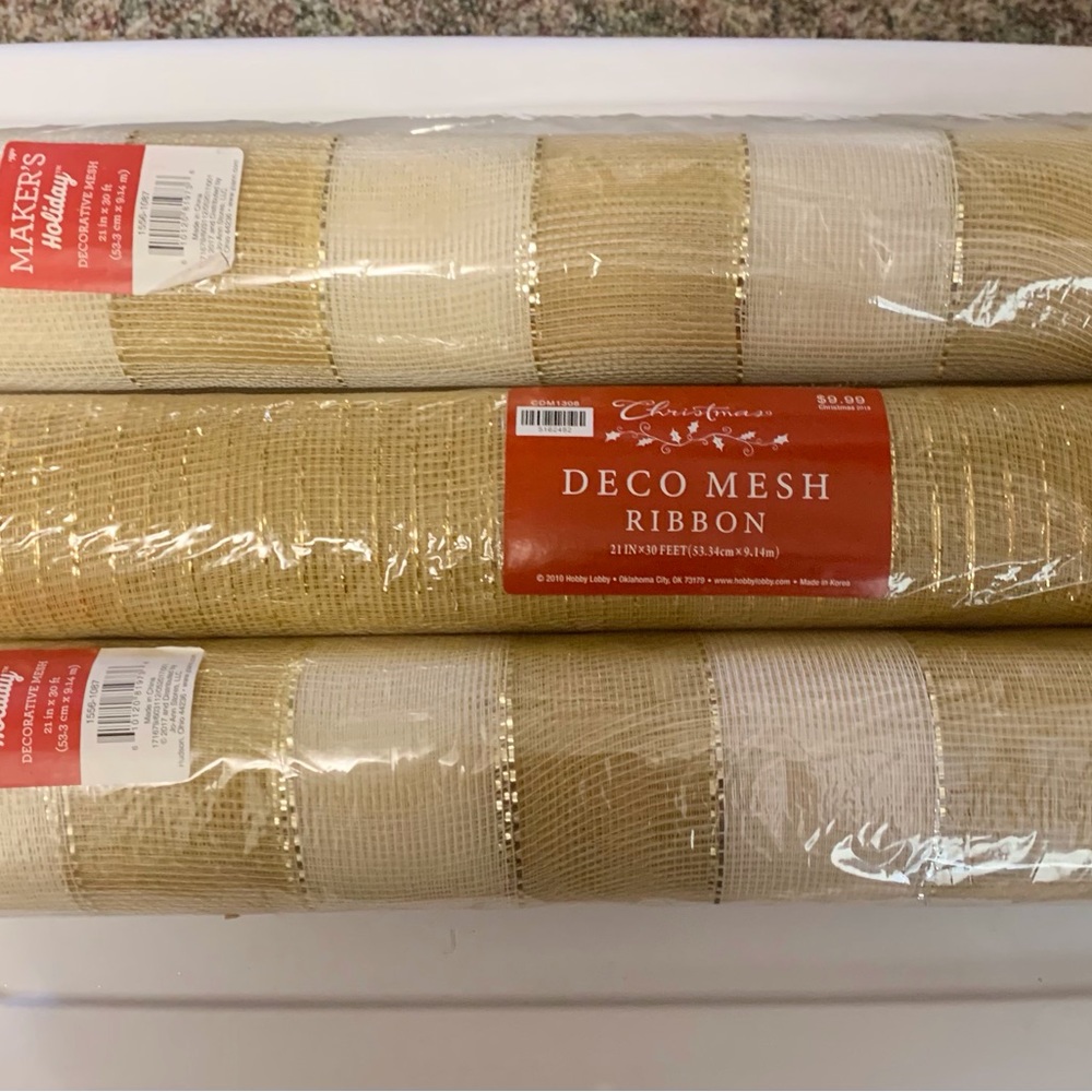 Deco mesh rolls, wreath making supplies bow making, wedding decor, Christmas